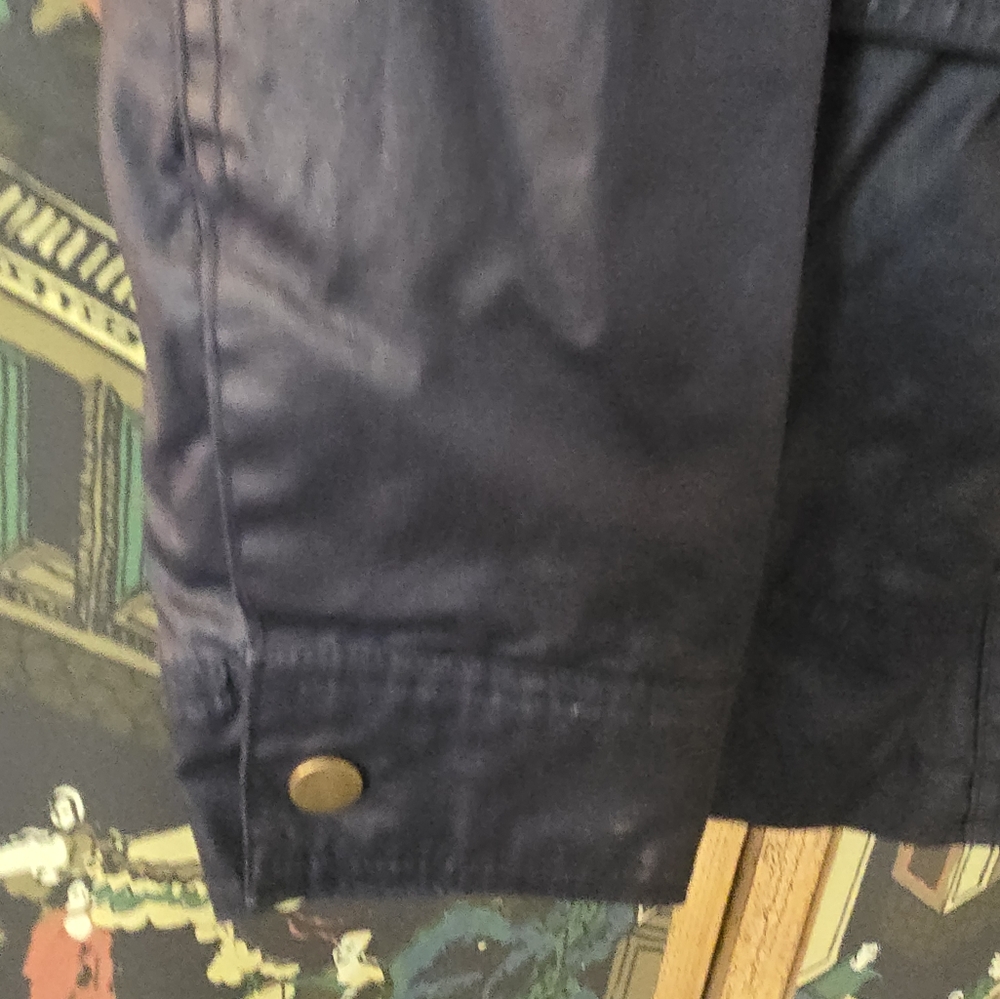 Merona Jacket Size Large Navy Blue Button Up With Zipper Closure - Picture 7 of 12